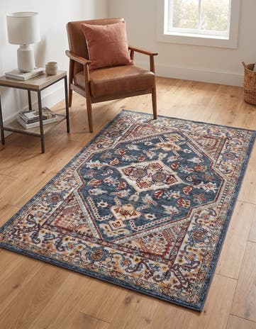 Navy Blue Kamala Washable Rug