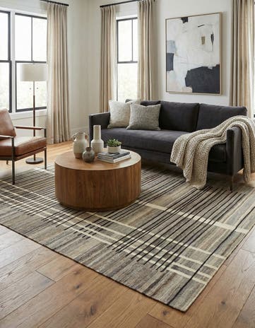5' 8 x 8' 2 Hand Woven Kilim Modern Wool Rug