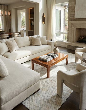 5' x 7' 9 Cowhide Leather Rug