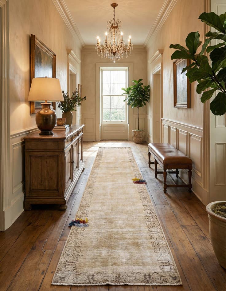 Detail image of 2' 7 x 15' 2  Hand Knotted Ultra Vintage Persian Wool Runner Rug