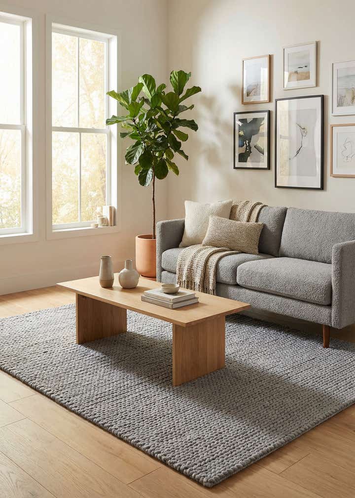 5' 1 x 7' 11 Hand Woven Lana New Zealand Wool Rug