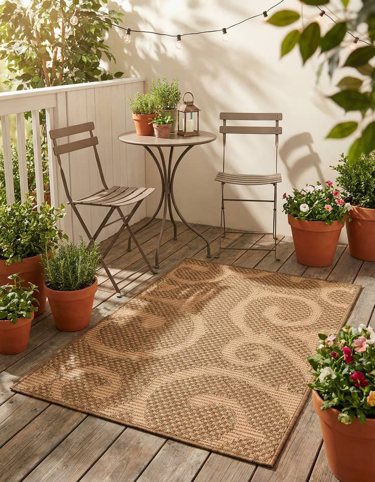 Detail image of 2' x 3'  Washable Botanical Indoor / Outdoor Rug