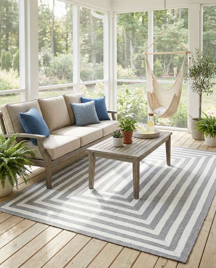 5' 3 x 8' Easy-Clean Eco Verse Washable Indoor / Outdoor Rug