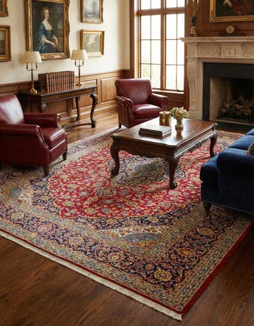9' 10 x 13' 2 Hand Knotted Kashan Persian Wool Rug