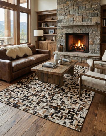 5' x 7' 11 Cowhide - Patchwork Rug