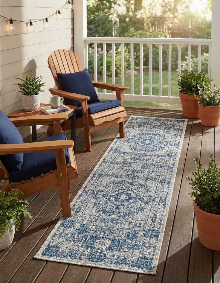 Detail image of 2' x 8' Easy-Clean Traditional Indoor / Outdoor Runner Rug