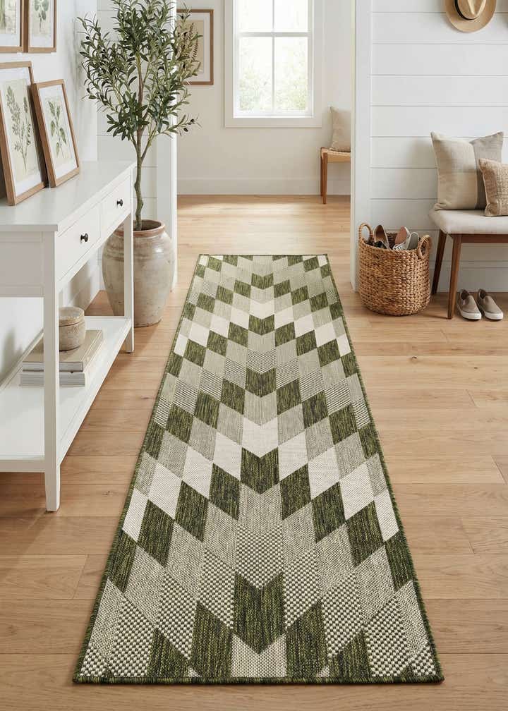 2' x 8' Easy-Clean Modern Indoor / Outdoor Runner Rug