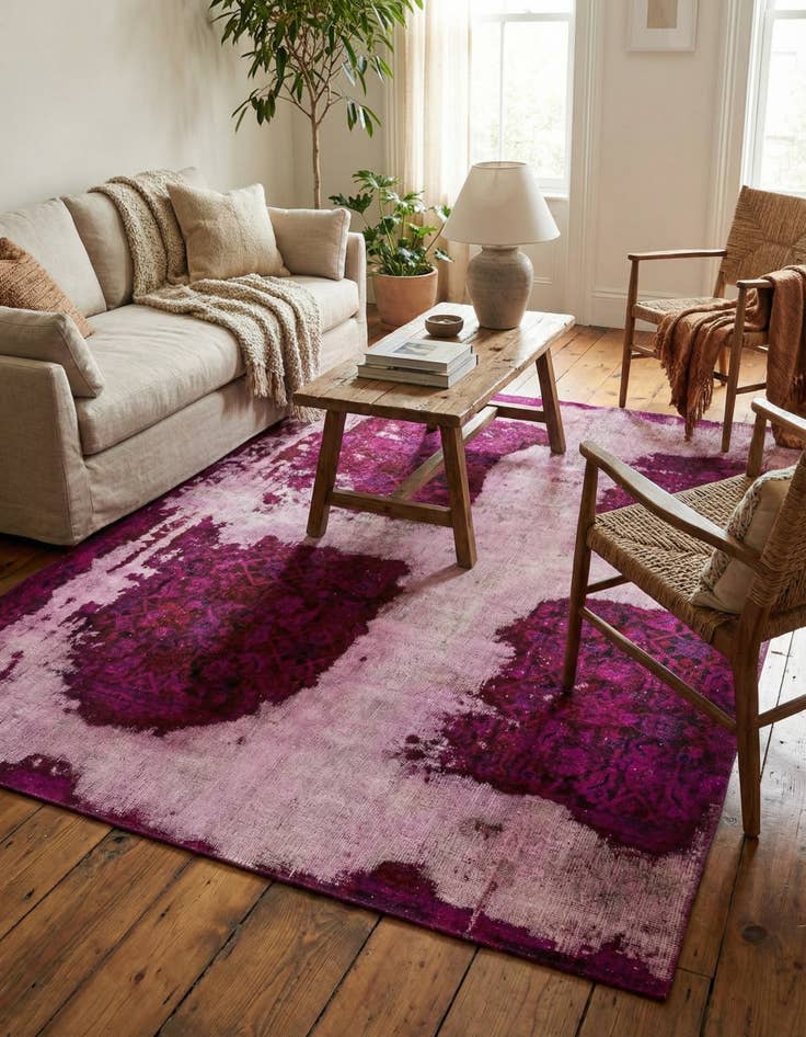 Detail image of 6' 2 x 7' 10 Hand Knotted Ultra Vintage Persian Wool Rug