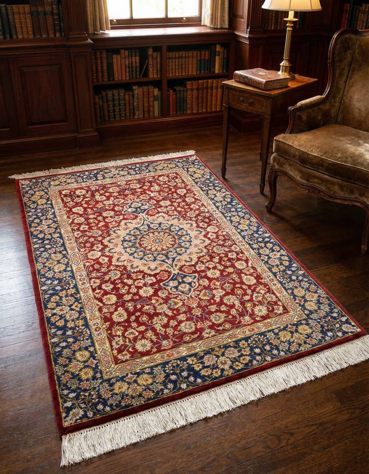 Detail image of 2' 7 x 3' 11 Ghom Silk Rug