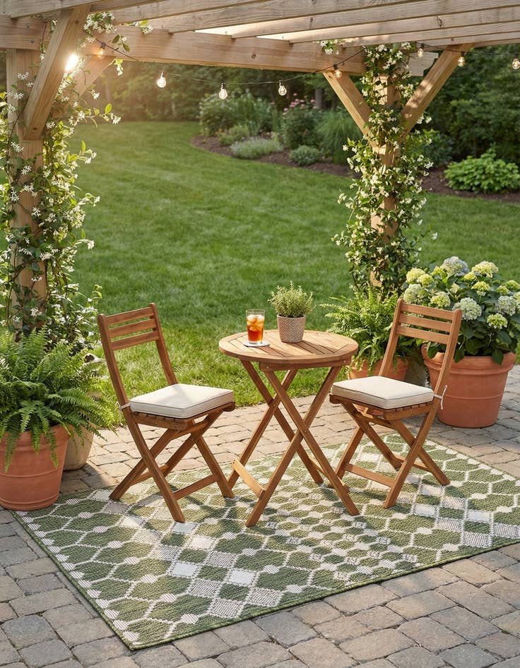 Detail image of  3' x 5' 3  Washable Lattice Indoor / Outdoor Rug