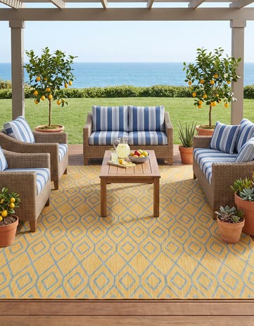 7' 10 x 10' Easy-Clean Jill Zarin Turks and Caicos Indoor / Outdoor Rug
