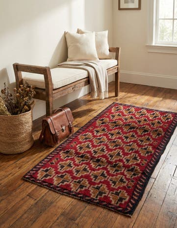 2' 10 x 4' 7 Hand Knotted Balouch Persian Wool Rug