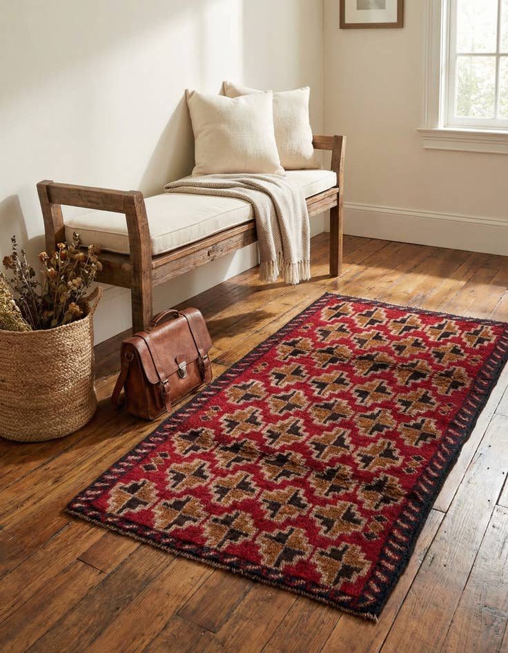 Detail image of 2' 10 x 4' 7  Hand Knotted Balouch Persian Wool Rug