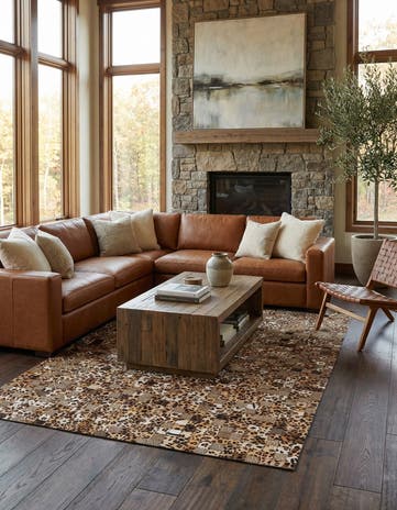 5' 1 x 7' 10 Cowhide Leather Rug