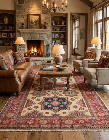 5' 9 x 8' 7 Hand Knotted Kazak Oriental Rug