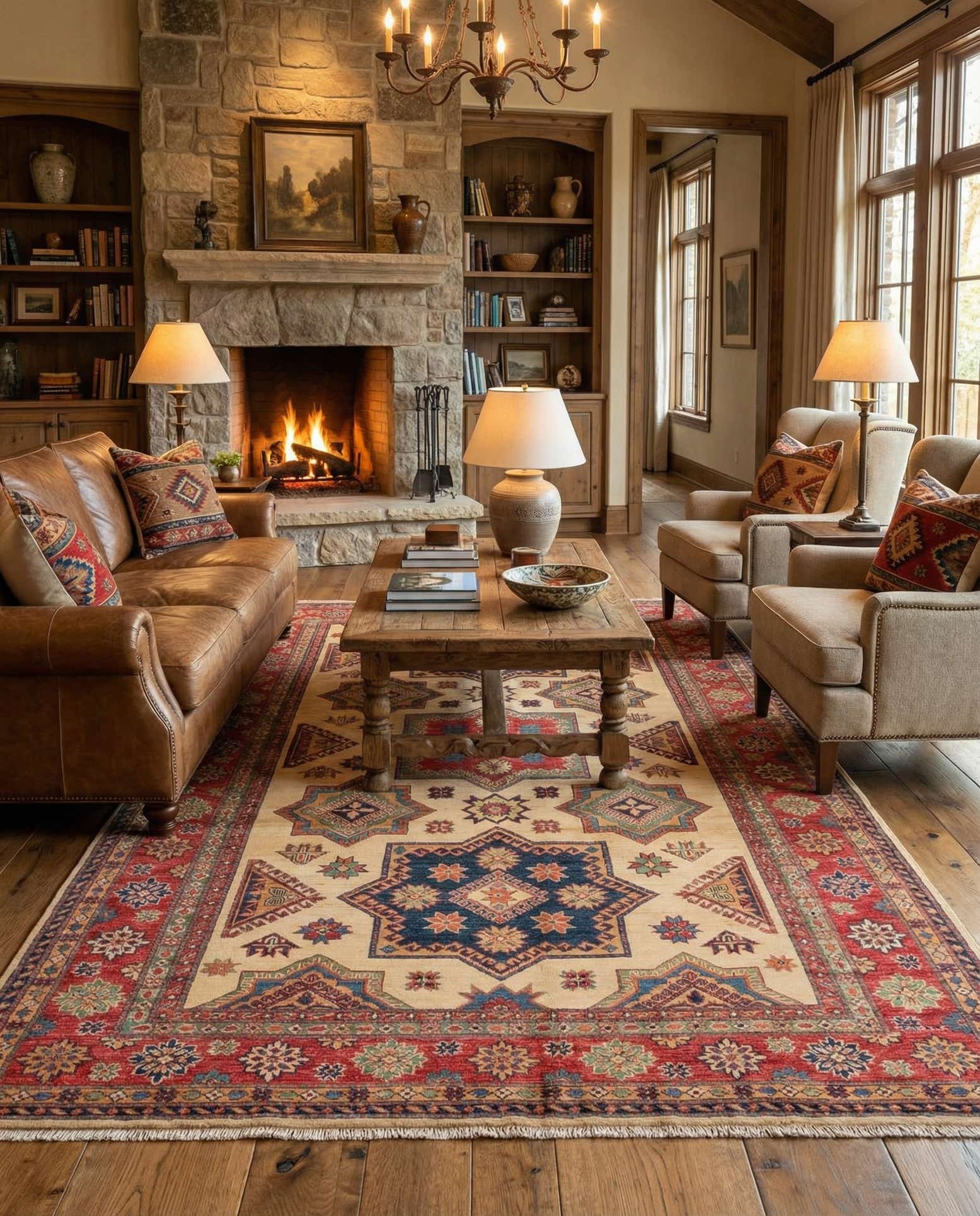 5' 9 x 8' 7 Hand Knotted Kazak Oriental Rug