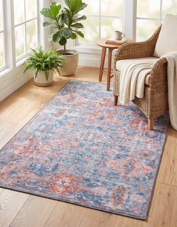 Blue Washable Timeless Rug