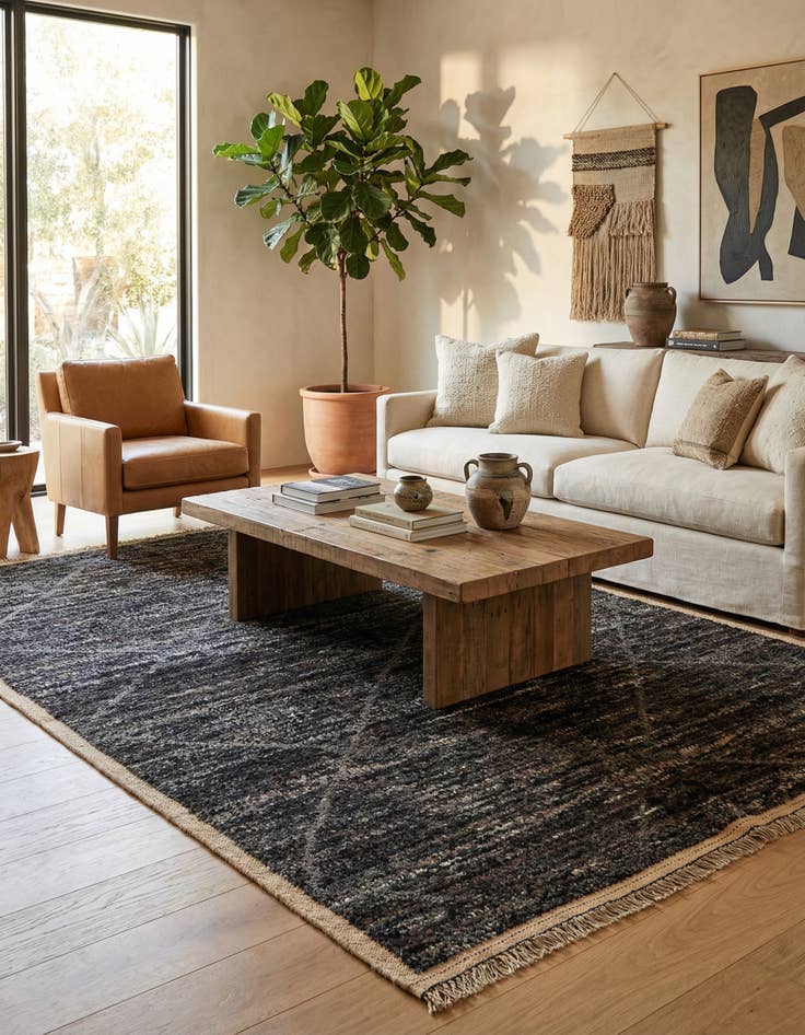 Detail image of 5' 3 x 8' 4  Hand Knotted Moroccan Wool Rug