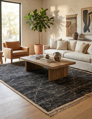 5' 3 x 8' 4 Hand Knotted Moroccan Wool Rug