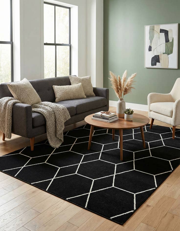 Detail image of  7' x 10' Lattice Frieze Rug