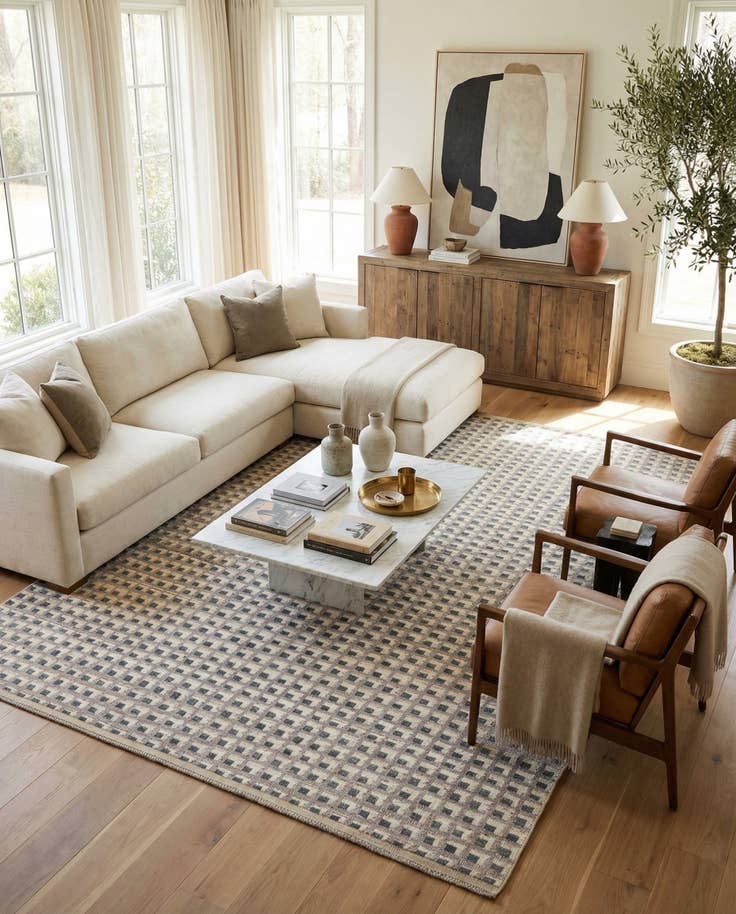 Detail image of 9' 5 x 12' 5 Hand Knotted Moroccan Wool Rug