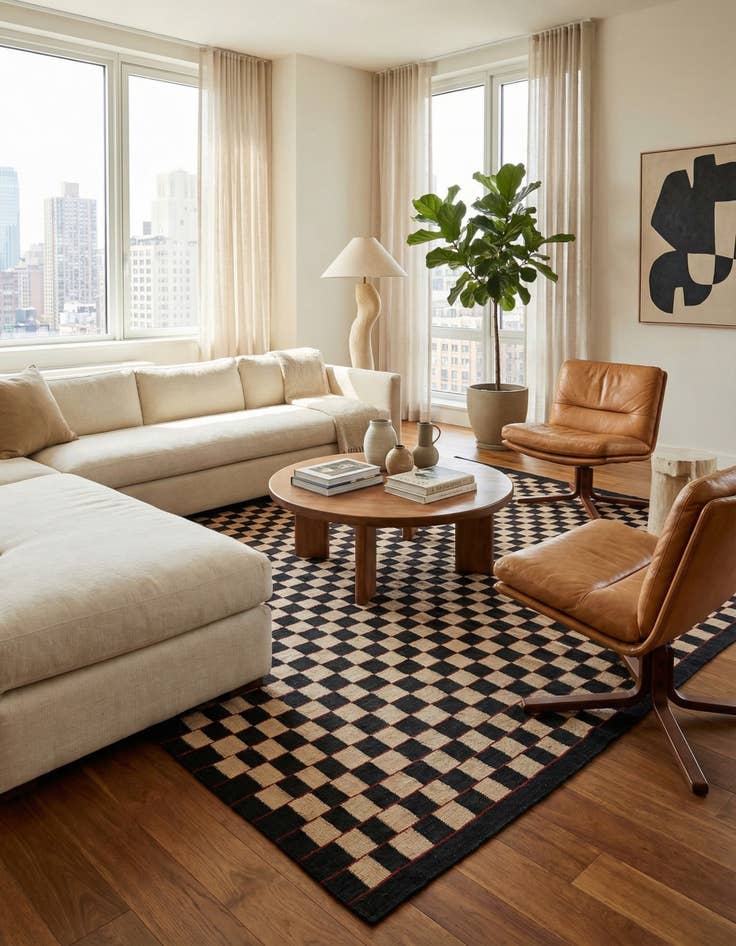 Detail image of  6' 9 x 9' 3  Hand Woven Kilim Modern Wool Rug