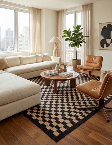 6' 9 x 9' 3 Hand Woven Kilim Modern Wool Rug