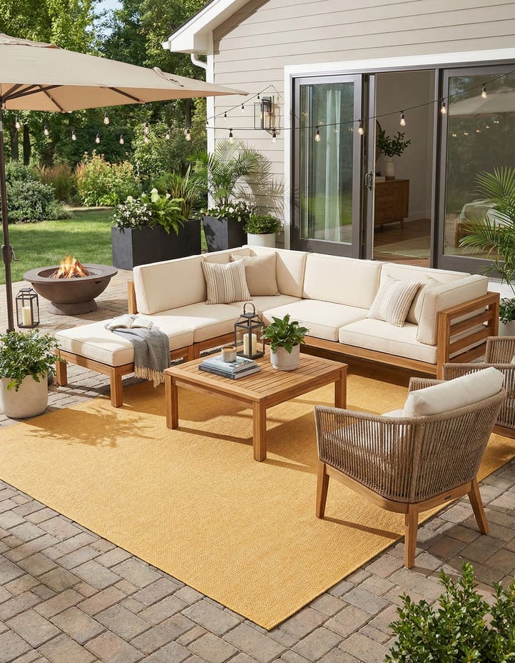 10' x 13' Easy-Clean Solid Indoor / Outdoor ...