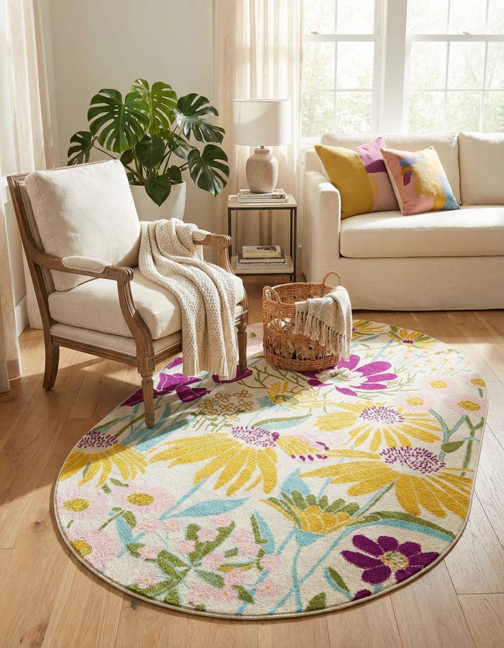 Detail image of 5' 3 x 7' 10 Bloom Oval Rug