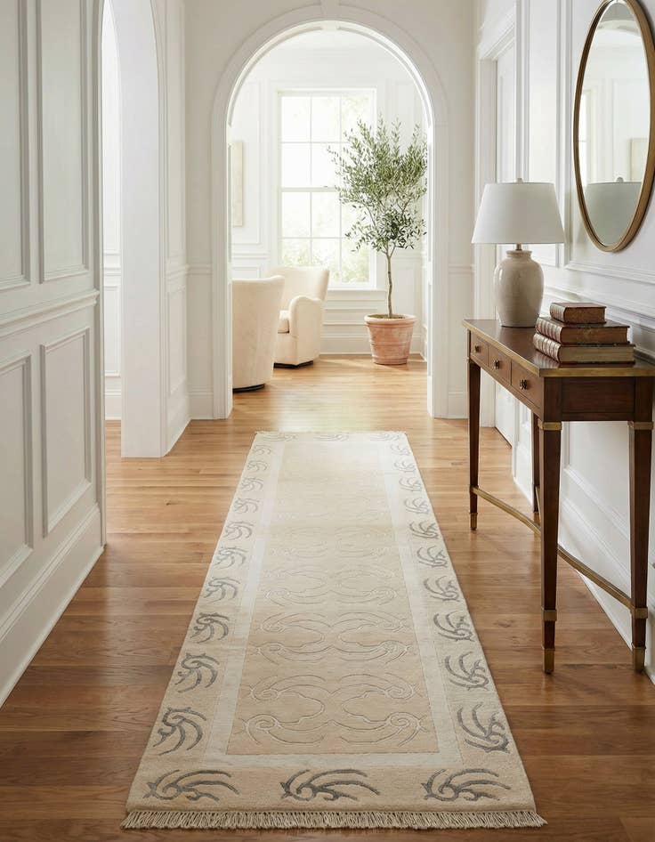 Detail image of 2' 8 x 9' 9 Hand Knotted Darya Wool Runner Rug