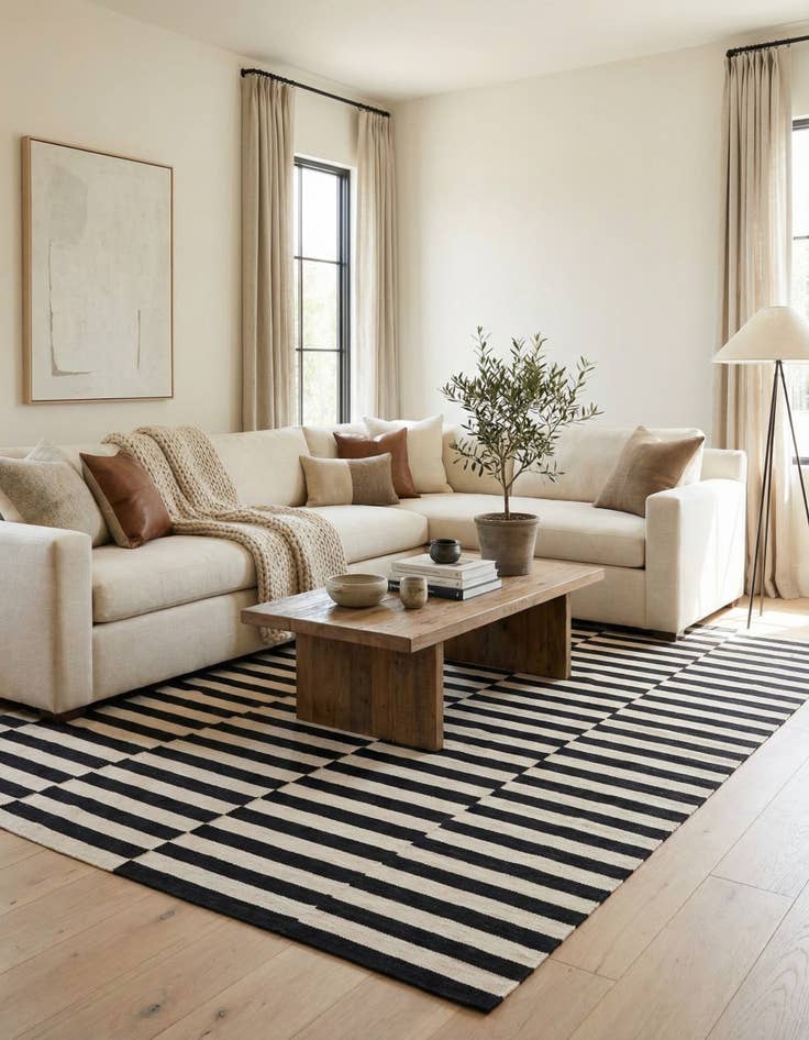 Detail image of  6' 8 x 9' 10  Hand Woven Kilim Modern Wool Rug