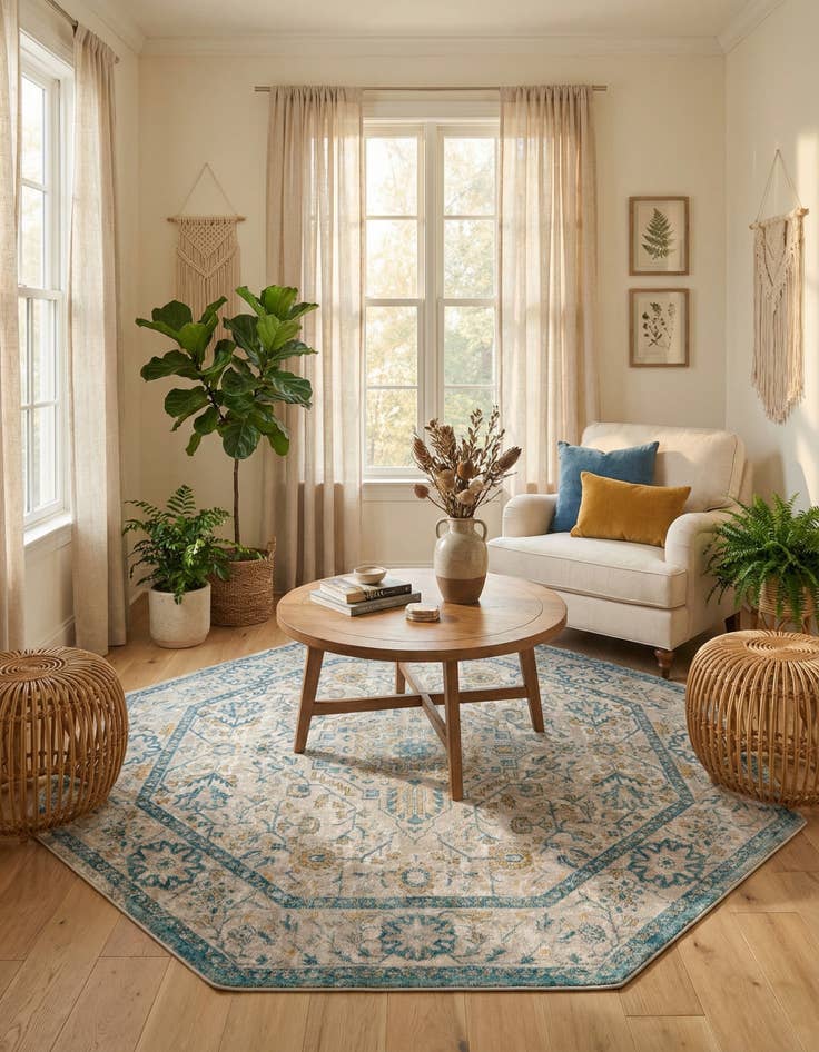 Detail image of  7' 10 x 7' 10 Lola Octagon Rug