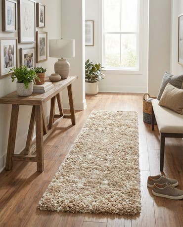  2' 7 x 12' Moroccan Trellis Shag Runner Rug