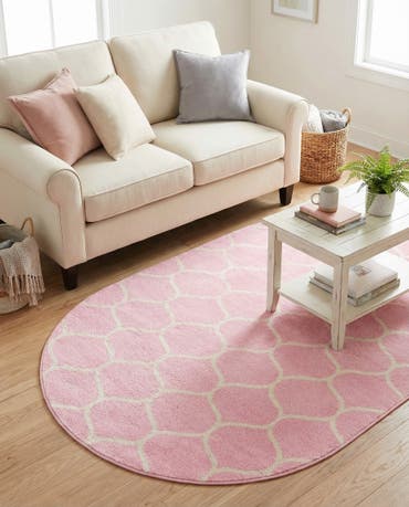  3' x 5' 3 Lattice Frieze Oval Rug