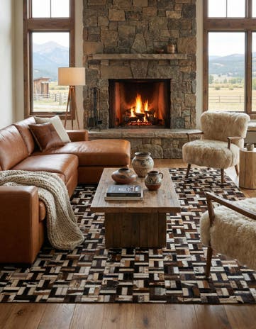5' x 7' 10 Cowhide - Patchwork Rug