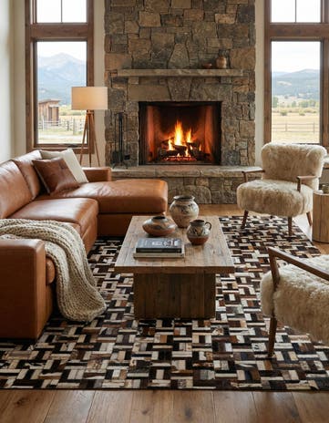 5' x 7' 10 Cowhide - Patchwork Rug