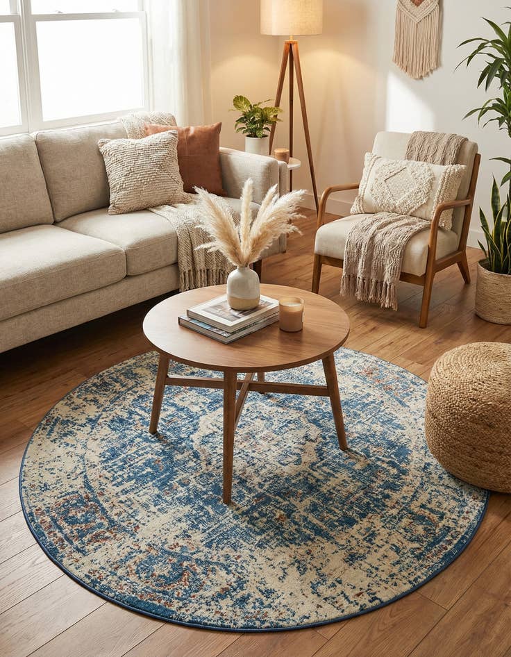 Detail image of 4' x 4'  Washable Arte Round Rug