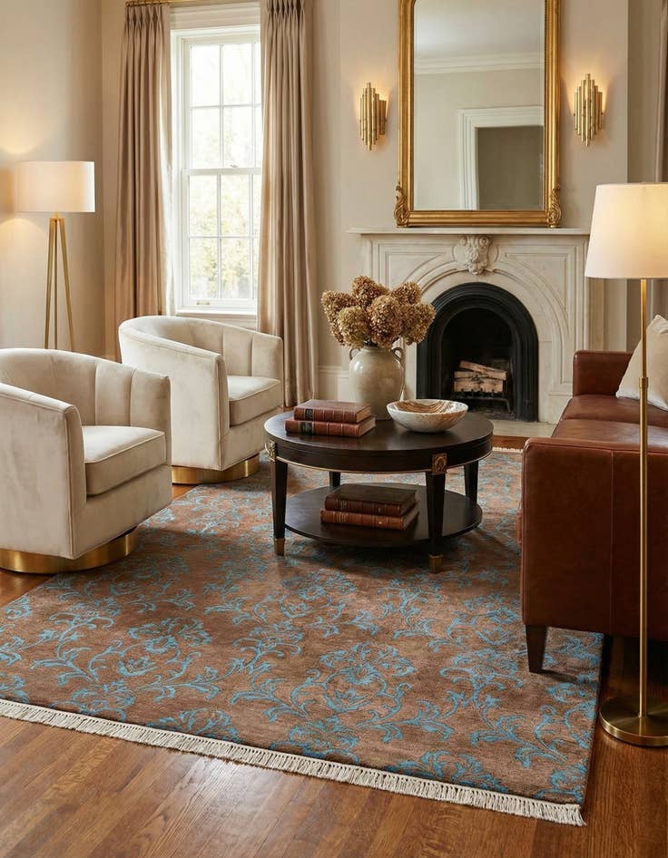 Detail image of  5' 7 x 7' 10  Hand Knotted Darya Wool Rug