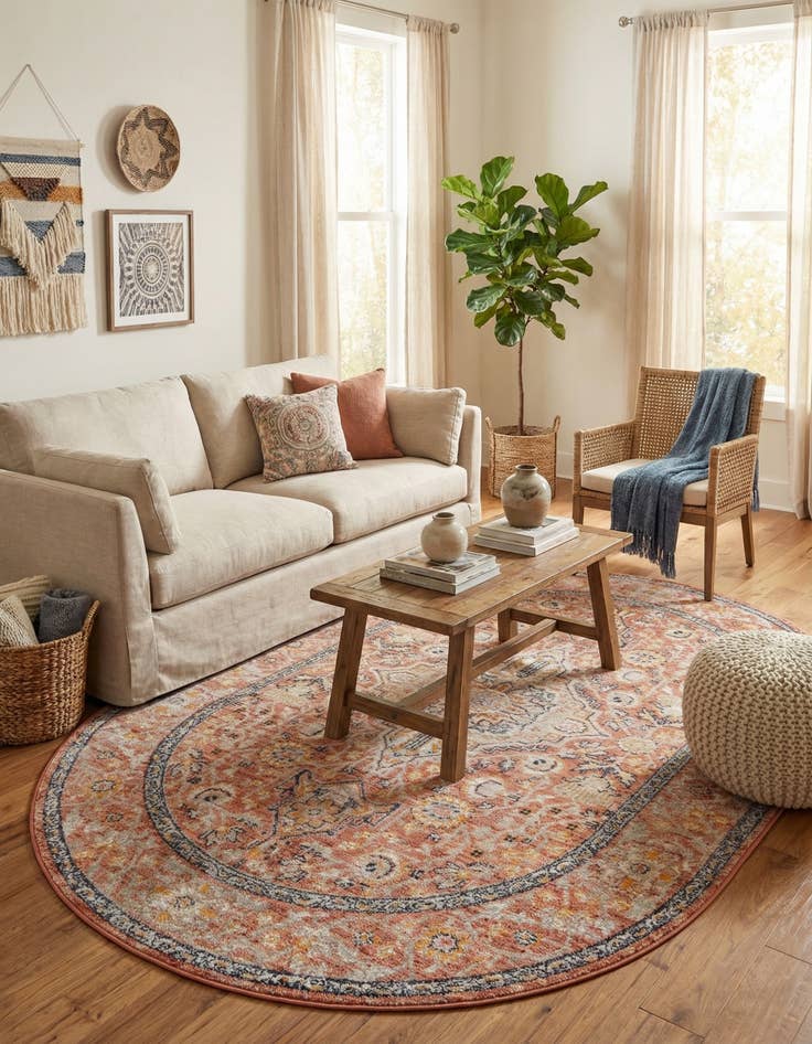 Detail image of  5' 3 x 8' Lola Oval Rug