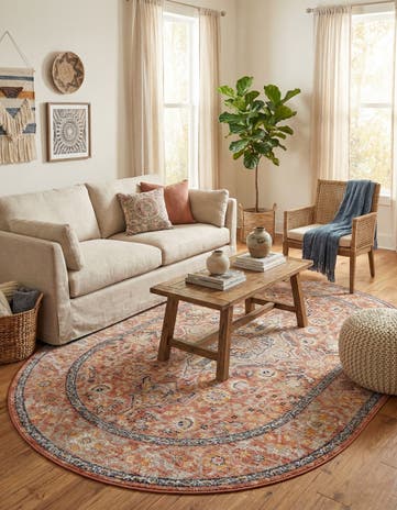 Brick Red Lola Oval Rug