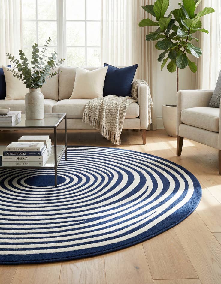 Detail image of 8' x 8'  Washable Sabrina Soto Prescott Indoor / Outdoor Round Rug