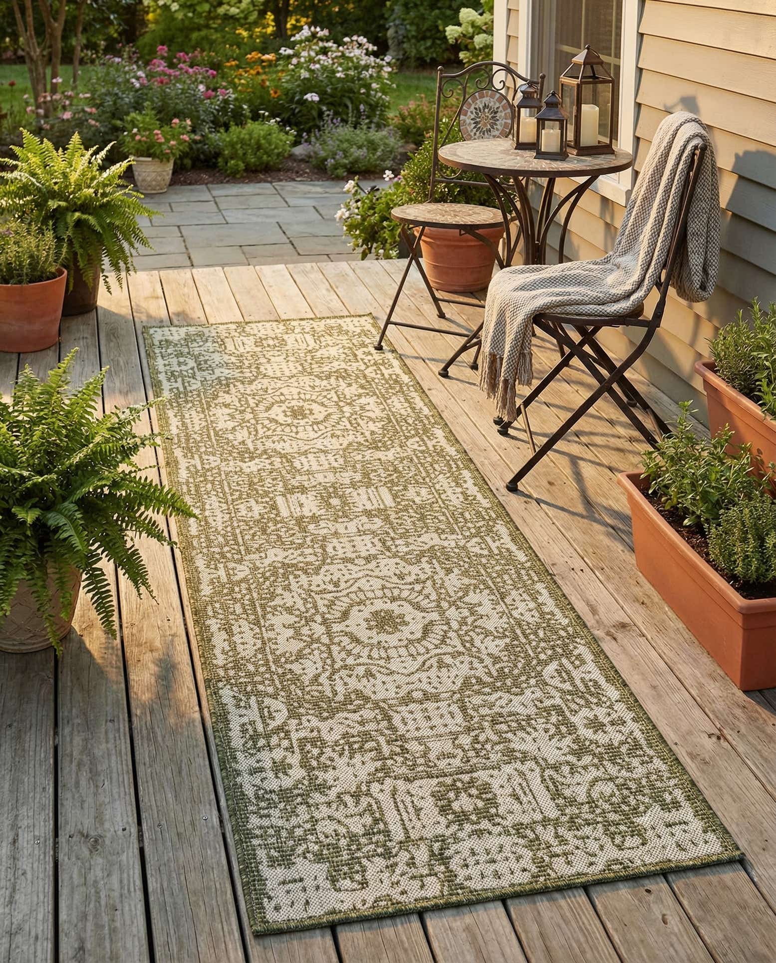 2' 7 x 10' Easy-Clean Traditional Indoor / Outdoor Runner Rug