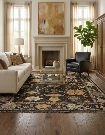 8' 3 x 9' 5 Hand Knotted Oushak Wool Rug