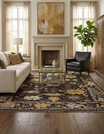 8' 3 x 9' 5 Hand Knotted Oushak Wool Rug