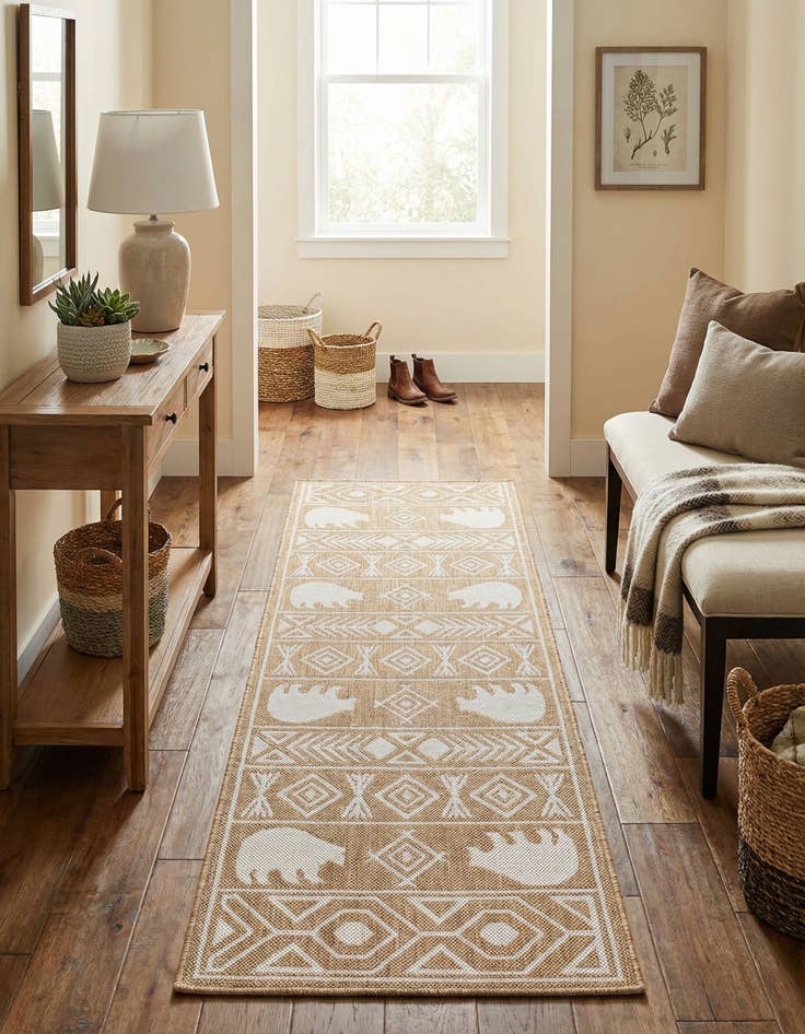 Detail image of 2' x 6' Easy-Clean Southwestern Indoor / Outdoor Runner Rug