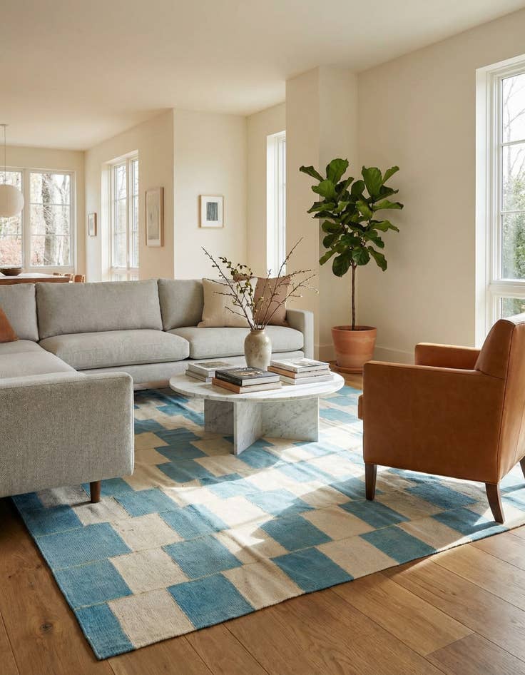 Detail image of 7' 7 x 10' 1  Hand Woven Kilim Modern Wool Rug