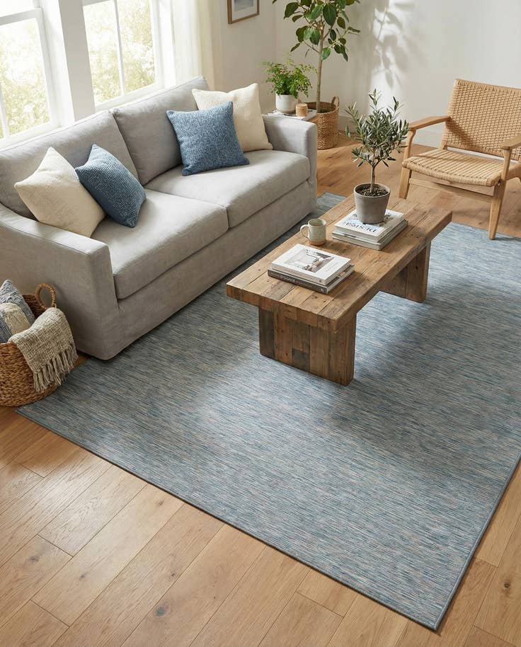 Detail image of 6' 3 x 9' Easy-Clean Solid Indoor / Outdoor Rug