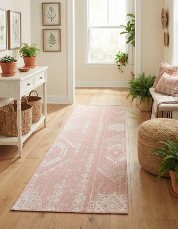 2' 7 x 12' Easy-Clean Bohemian Indoor / Outdoor Runner Rug