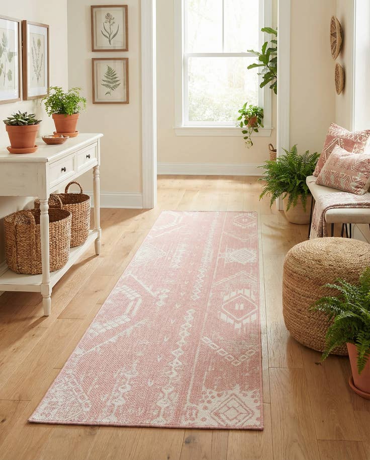 Detail image of 2' 7 x 12' Easy-Clean Bohemian Indoor / Outdoor Runner Rug