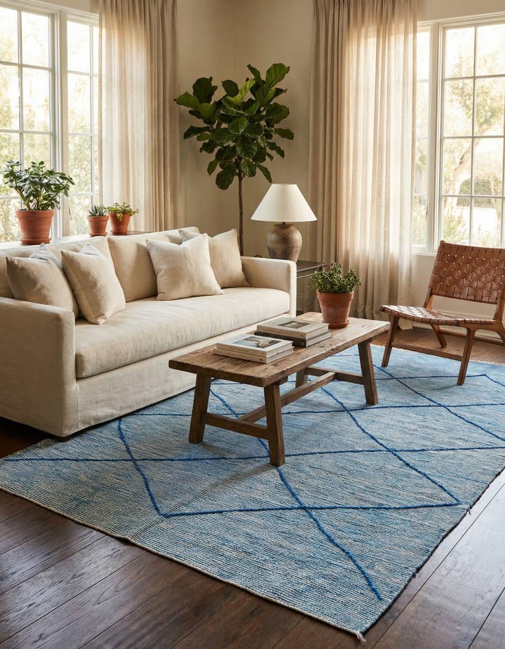 Detail image of 4' 10 x 7' 8  Hand Knotted Moroccan Wool Rug